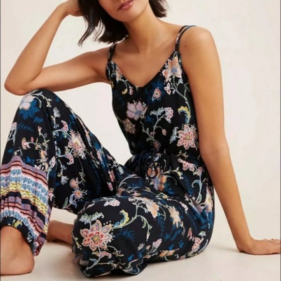 Anthropologie Pants - ANTHROPOLOGIE Luka Floral Sleeveless Jogger Jumpsuit Medium NWT